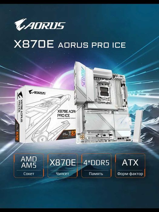 Материнская плата GIGABYTE X870E AORUS PRO ICE