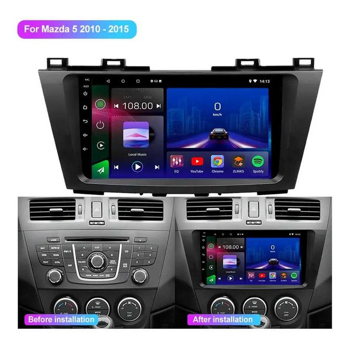 Mултимедия за MAZDA 5, Двоен дин, Андроид, навигация, Carplay, Android Auto, WAZE, Мазда 5