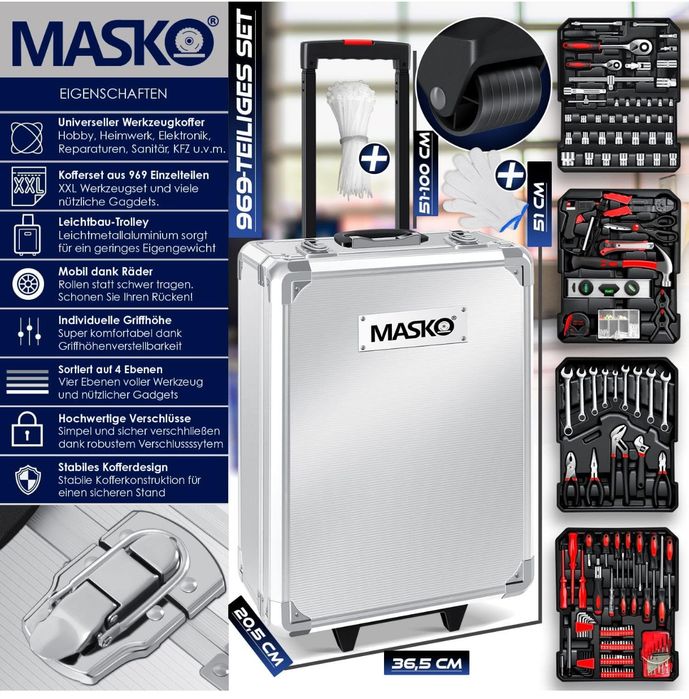 Кутия/куфар с инструменти Мasko  969 части