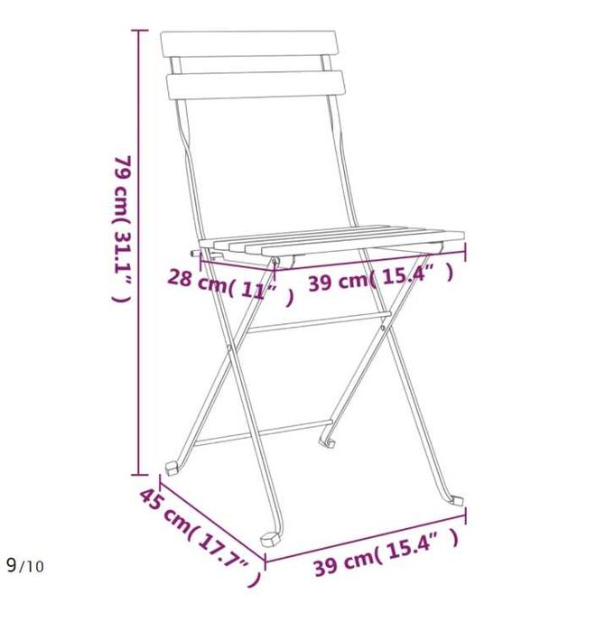 Ofertă-Set de 4 scaune pliabile, lemn masiv de acacia și oțel - vidaXL