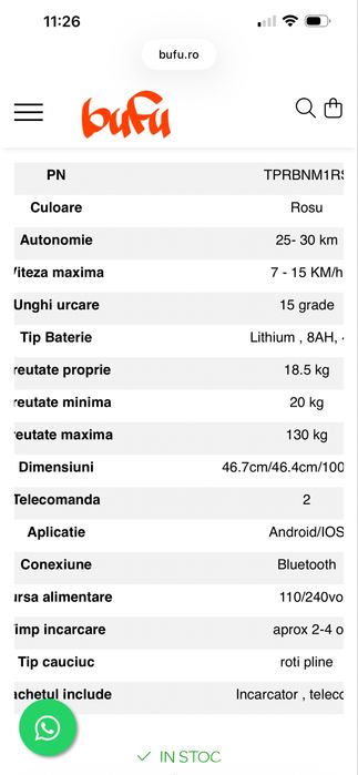 Robstep electric cu ghidon + încărcător și telecomandă