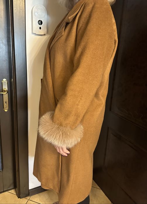 Palton Stofa Lana Blana Naturala