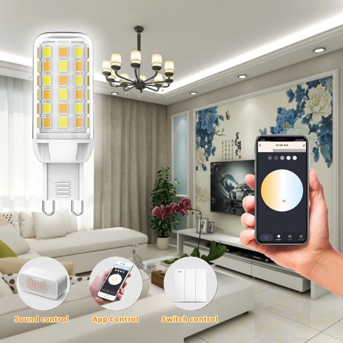 Set  Becuri Led inteligente BVCL Wi-Fi G9, reglabile, 3 W, 320 lumeni,