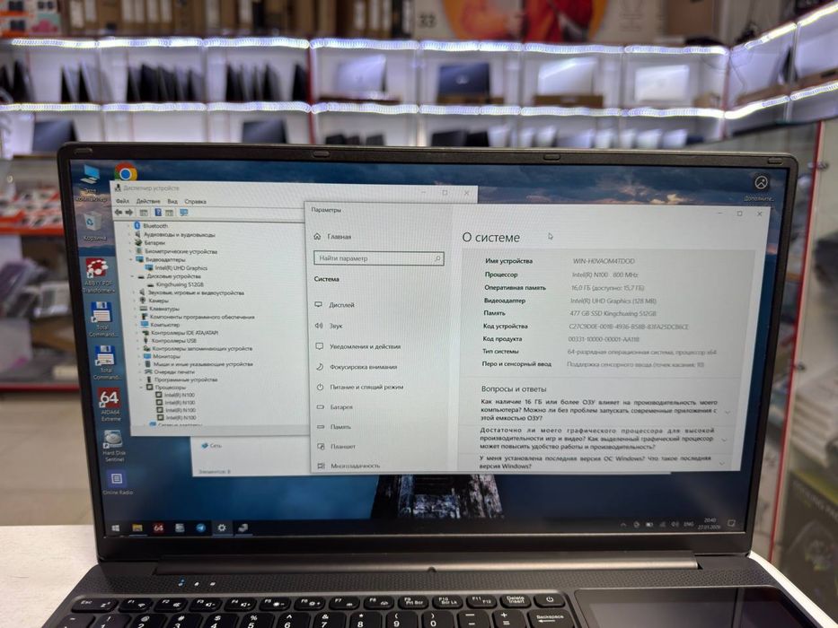 Mi go dual modeli 2ta ekranli intel (R) N100 16/512 ssd holati ideal