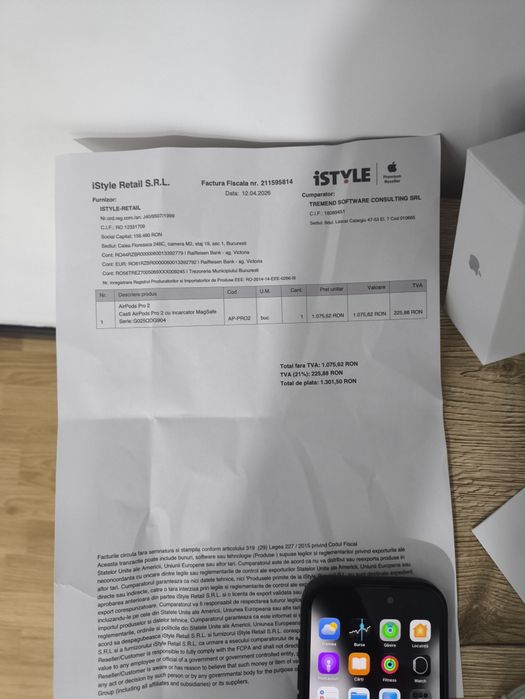 Air Pods Pro 2 originale, dețin factura de la istyle