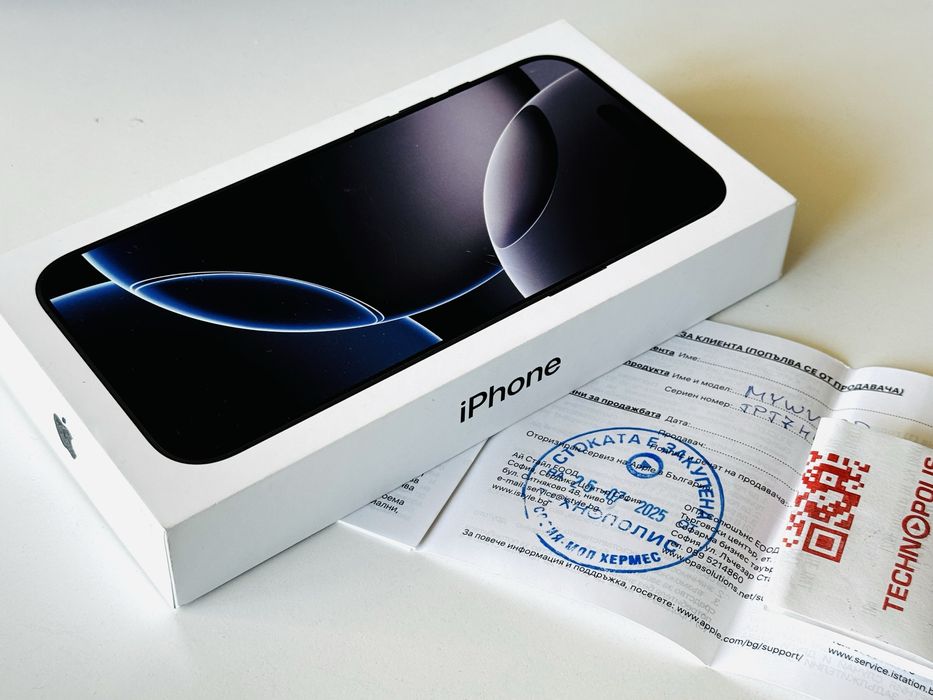 НОВ! Iphone 16 Pro Max 256GB Black Titanium Гаранция 2 години