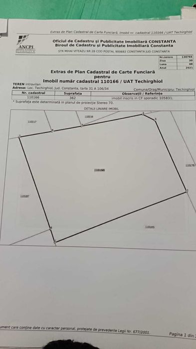 Teren de vanzare Techirghiol (loc de casa)