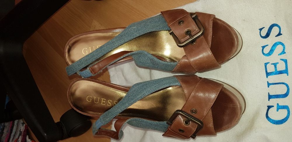 Bershka дамски обувки естествена кожа нови и Guess