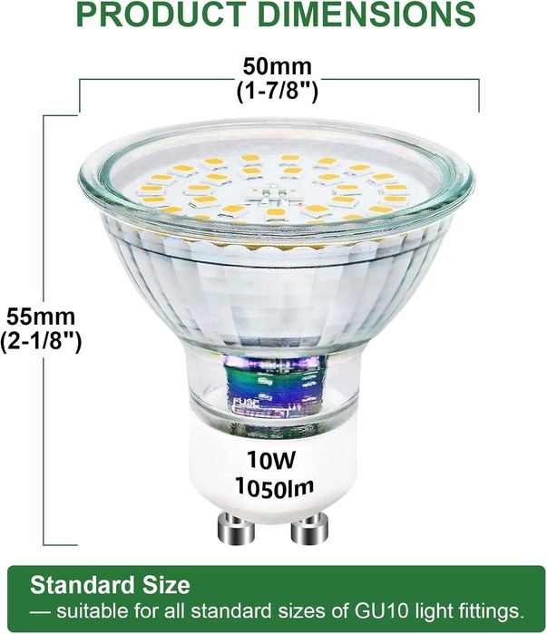 Set 6 Becuri LED GU10 Unikcst, Dimabile, 10W, 1050 lm, Lumină Albă Neutră 4500K