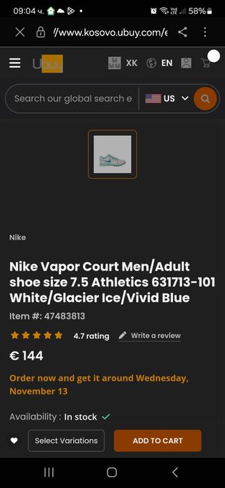 Tenis nike vapor court original