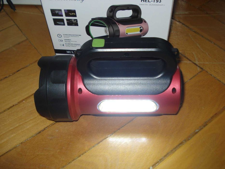 Lanterna de mana 30w cu acumulator 20000 pentru drumetii pescuit