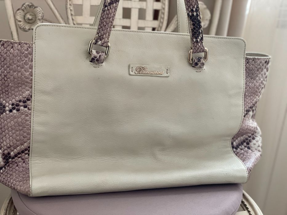 Blumarine Естествена кожа бежова чанта