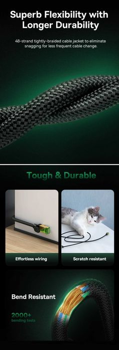 Baseus High Speed CAT8 40Gbps Высокоскоростной Ethernet-кабель RJ45