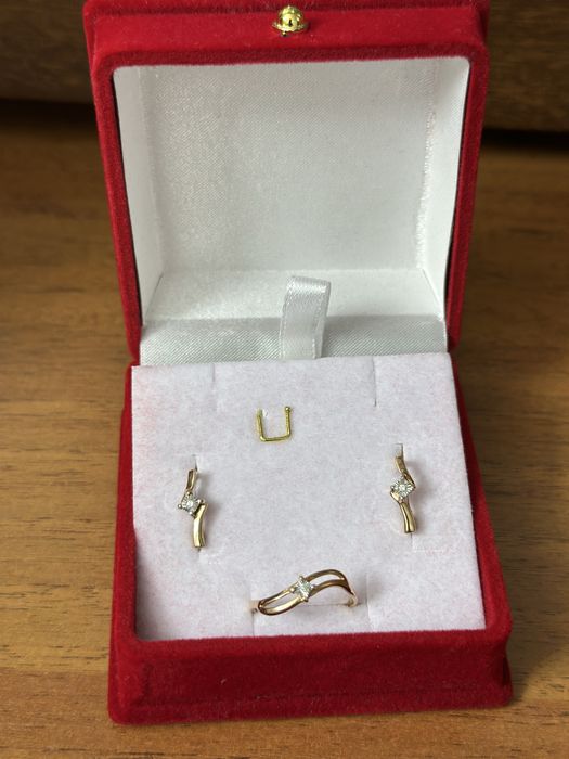 Комплект золото, серьги