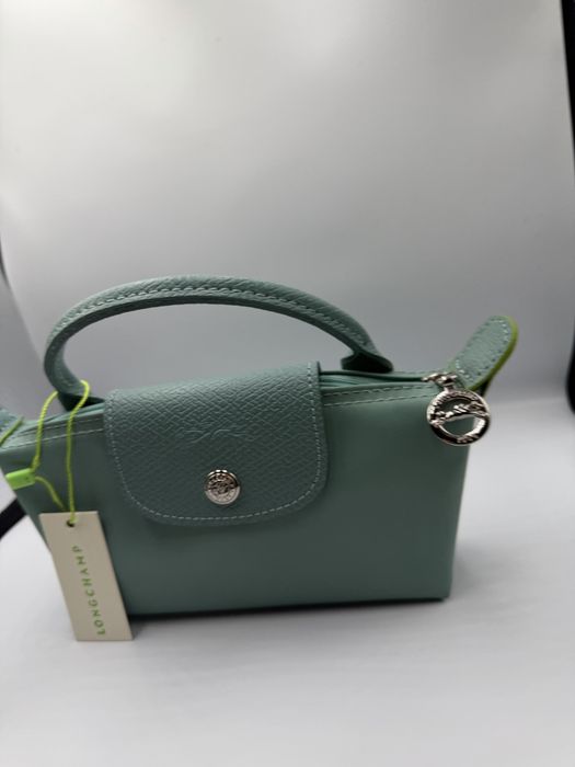 Longchamp Le Pliage Green Pouch with Handle Lagoon.