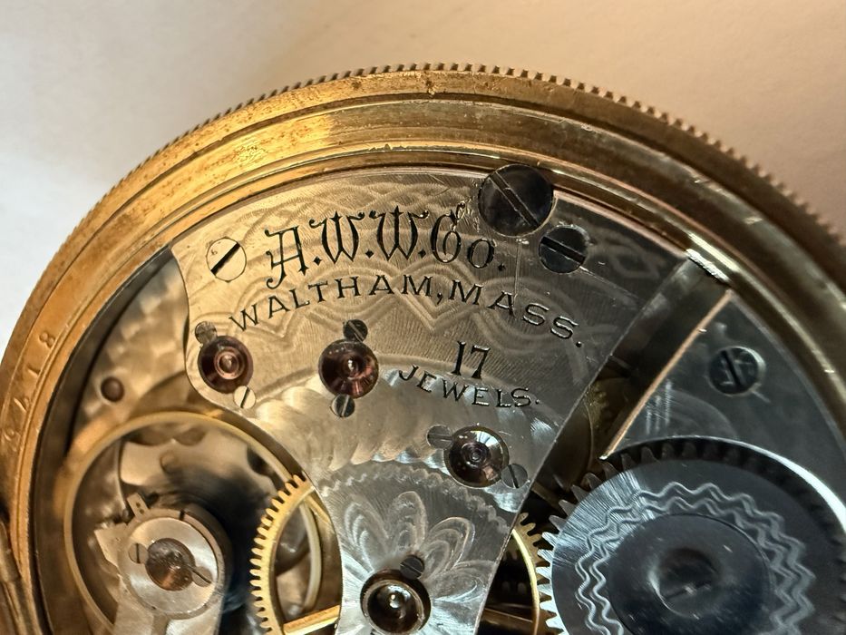 Waltham USA 1908 г. – Джобен часовник, 17 jewels, сервиз, работи