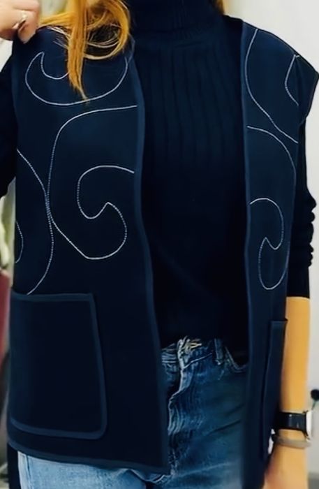 Этно жилет, в черном цвете.