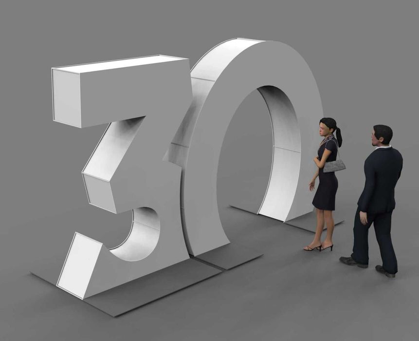 Големи, светещи, 3D обемни, LED цифри - 30