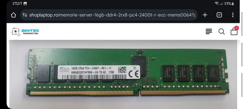 Memorie ram server  16 gb ddr4 ecc