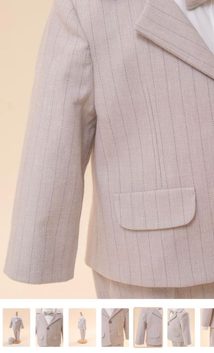Costum bebe elegant măsura 68 (3-6luni) bej dungi fine