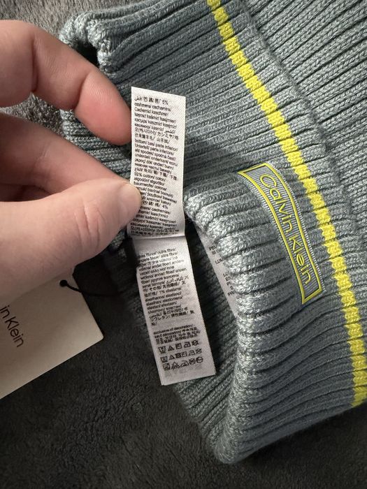 Calvin Klein Patch Rib beanie caciula unisex gri marime OS noua