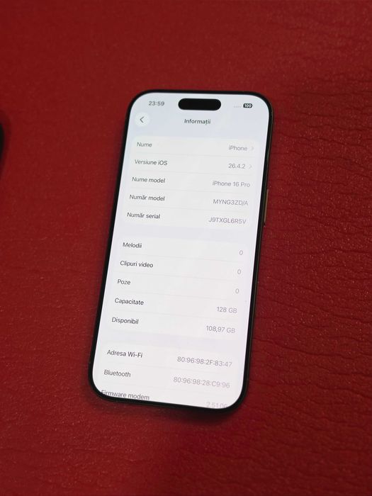 iPhone 16 Pro 128GB Natural Titanium bateria 92%