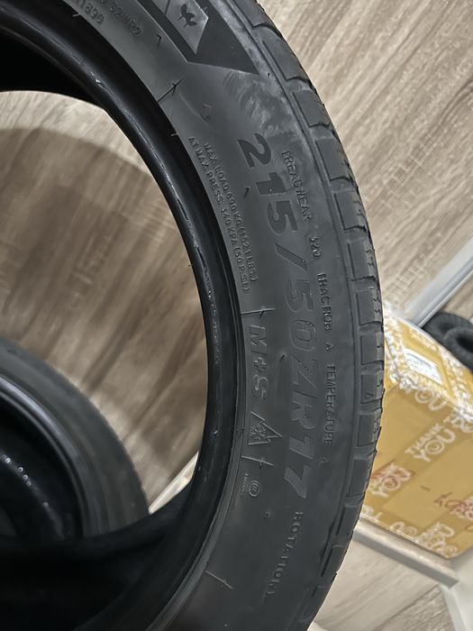 Шины 215/50/17 Бу все сезон пробег 40 тыясч