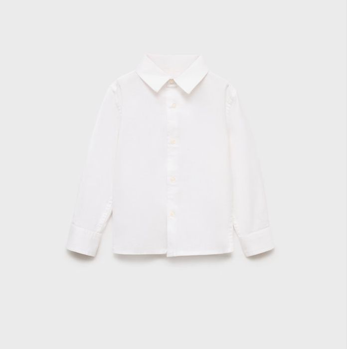 Бебешка мъжка ленена ризка MANGO 12-18 м.