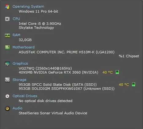 Vand calculator gaming Intel i5 11600KF 32GB RAM Geforce RTX 3060 12GB