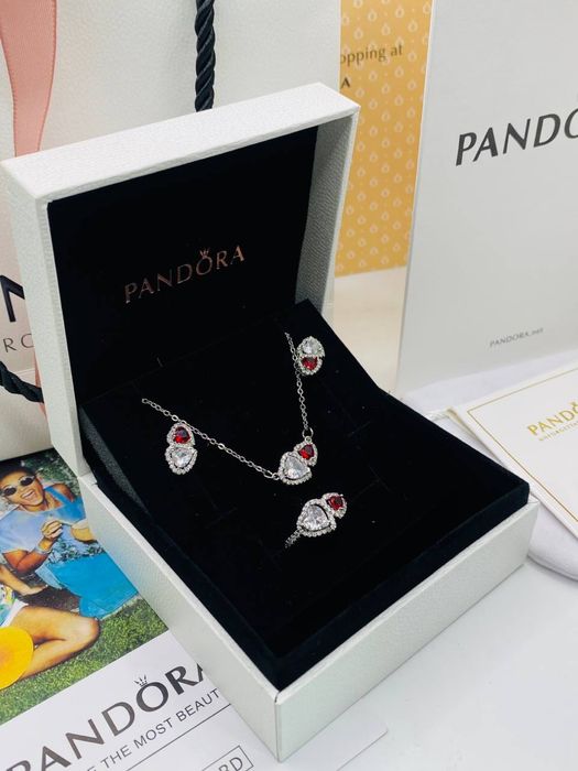 Pandora набор(кольцо,серьги,подвеска)