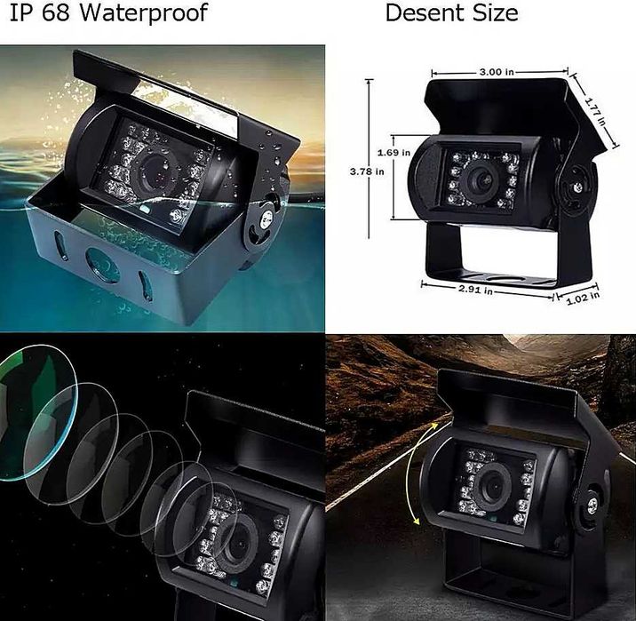 Безжична камера за паркиране за камион с монитор заден ход виждане бус