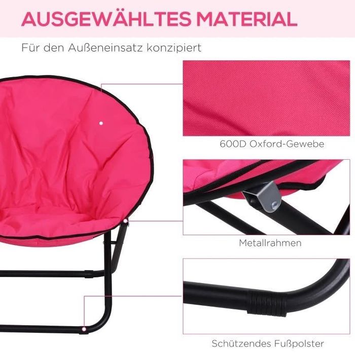 Outsunny Сгъваем стол за къмпинг