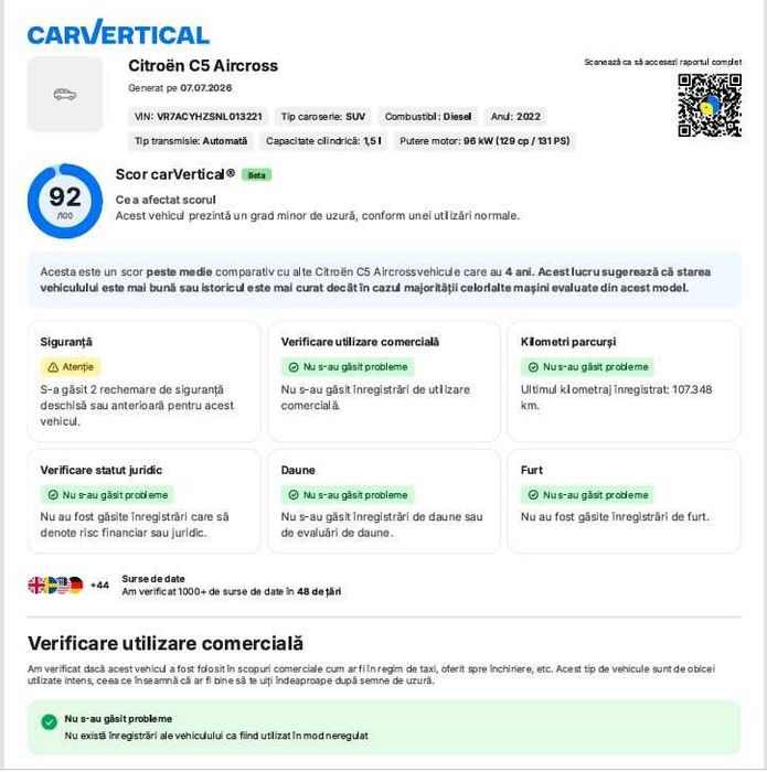 Credit SAU leasing  CITROEN C5 Automat AIRCROSS Garantie 1 an/RATA 187 €