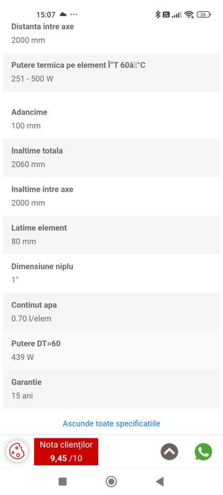 Calorifere  aluminiu de vanzare/încă in garanție