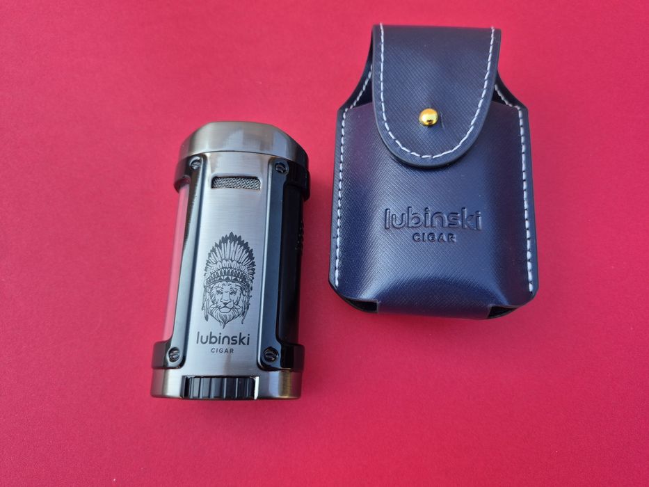 Луксозен комплект lubinski,запалка за пури с калъф