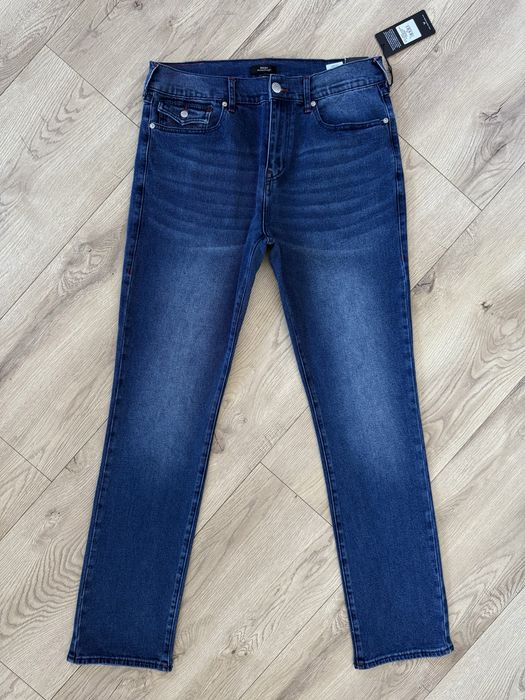 Blugi TRUE RELIGION Ricky Relaxed Straight Albastru Barbati | Marime 34 x 34 (Talie 90 cm)