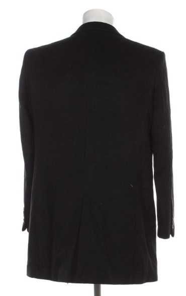 Palton slim premium CENTONE 52 XL gri inchis si negru lana moale