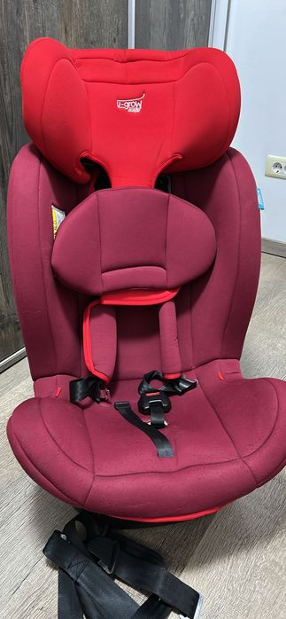 Scaun auto U-Grow ISOFIX rotativ 360°, 0–36 kg, roșu