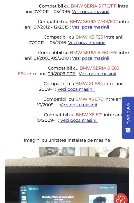 CarPlay Android Auto BMW CIC F10 F11 F25 X5 X6 E70 E71 MINI – Interfață OEM