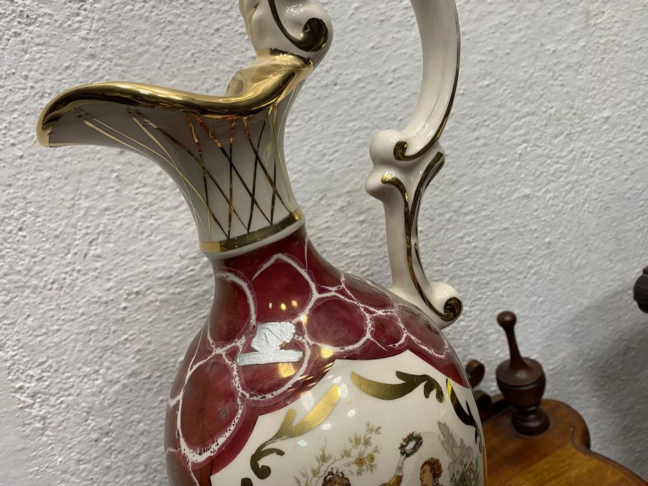 Порцеланова кана HB Belgium с Watteau сцена 1950–1960 г.