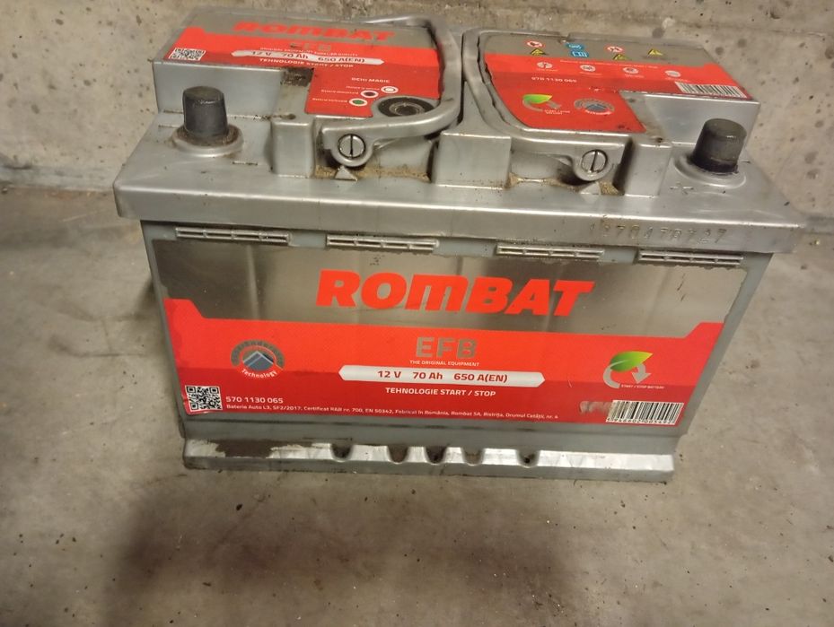 Baterie auto Rombat EFB 70 amperi Start Stop