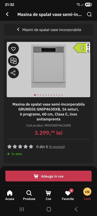 Masina de spalat vase Grunding