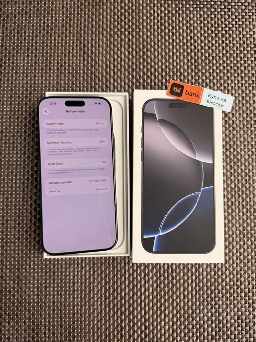 96%!256GB!iPhone 16 Pro MAX Black Titanium* Лизинг TBI 30€/м айфон 16 про макс