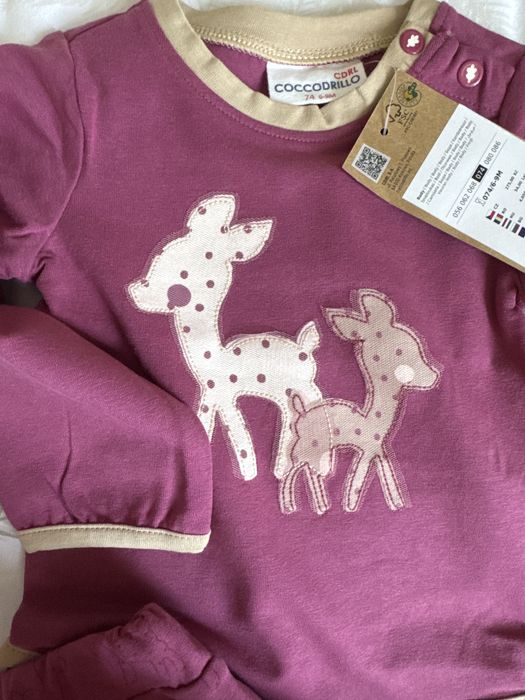 Нов комплект за бебе момиче на марката Coccodrillo размер 74