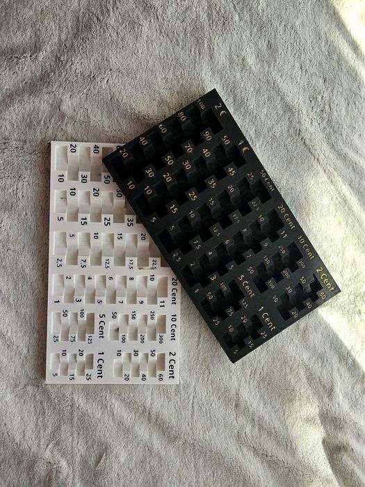 Монетник Евро монети с износоустойчив текст и цифри / Euro Cent Coins