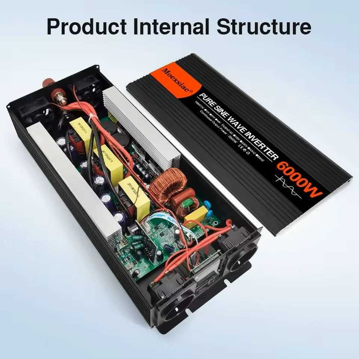 Invertor auto Moexiac  2000W, varf 4000W  12V sau 24V, unda pura, LCD