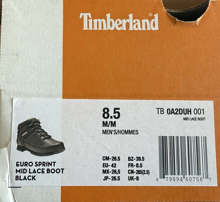 Timberland Euro Sprint Mid Lace Boot ОРИГИНАЛ мъжки/боти кубинки 43/28