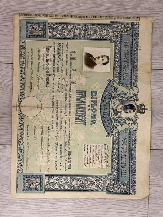 Vand diploma de Bacalaureat din 1940 de colectie
