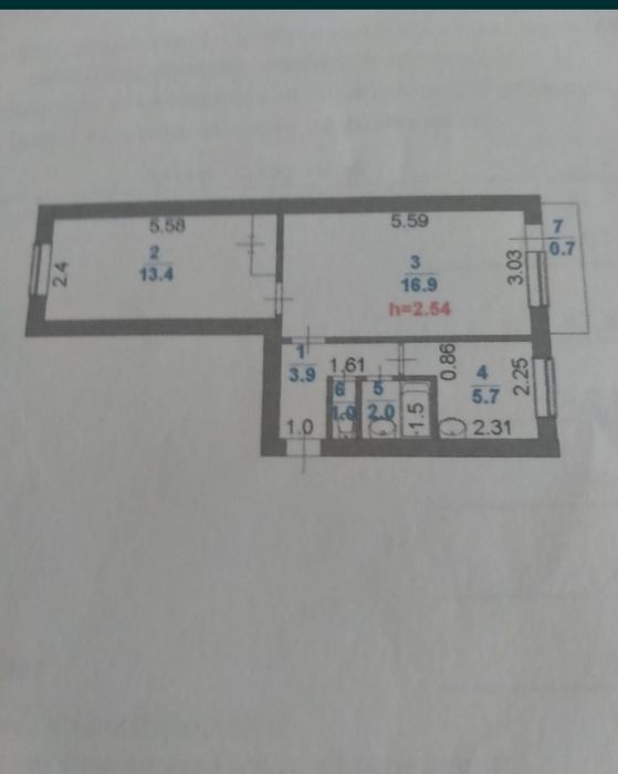 2ух.ком.5-21 4эт. Продам