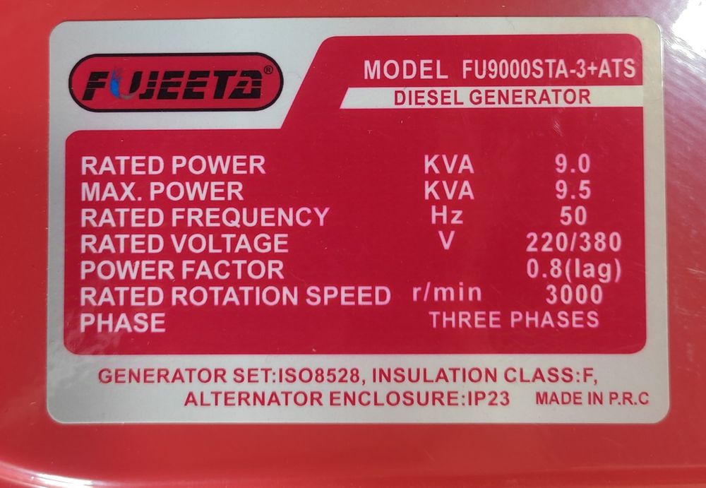 Generator fujeeta 9kwa+AVR 380V